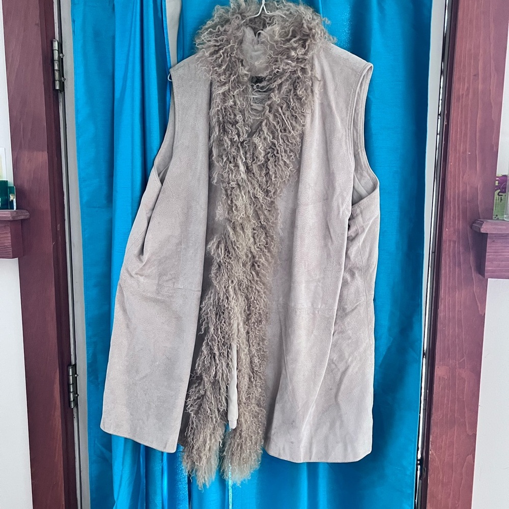 Women's Beige Faux Fur Vest